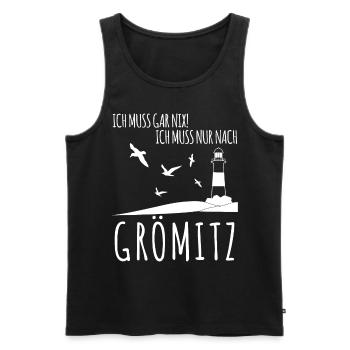 Grömitz Urlaub - Männer Premium Bio Tank Top - Schwarz - Vorne - AI Model Male 178 light (178cm)