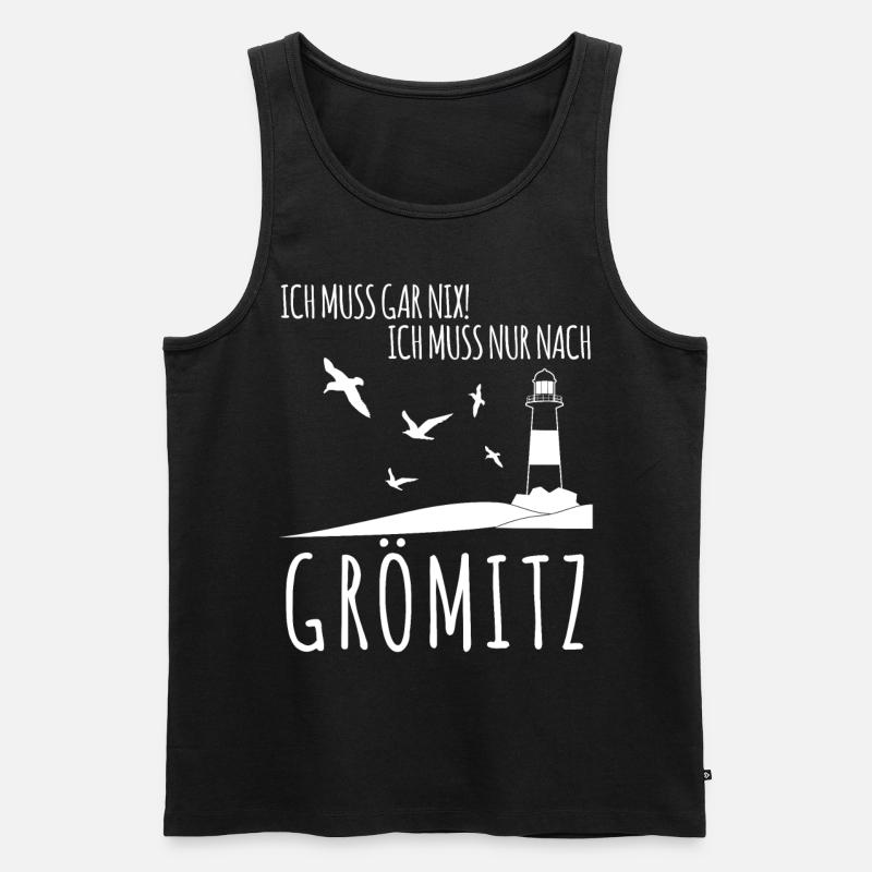 Grömitz Urlaub - Männer Premium Bio Tank Top - Schwarz