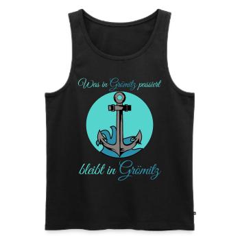 Grömitz Ostsee Urlaub - Männer Premium Bio Tank Top - Schwarz - Vorne - AI Model Male 178 light (178cm)