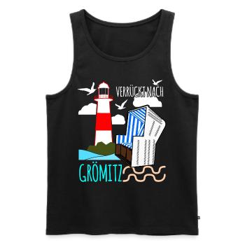 Verrückt nach Grömitz - Männer Premium Bio Tank Top - Schwarz - Vorne - AI Model Male 178 light (178cm)