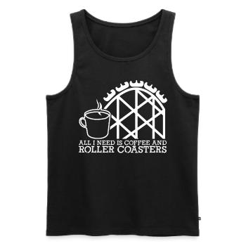 Roller coaster coffee roller coaster rider - Men's Premium Organic Tank Top - black - Front - AI Model Male 178 light (178cm)