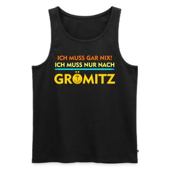 Grömitz Urlauber - Männer Premium Bio Tank Top - Schwarz - Vorne - AI Model Male 178 light (178cm)