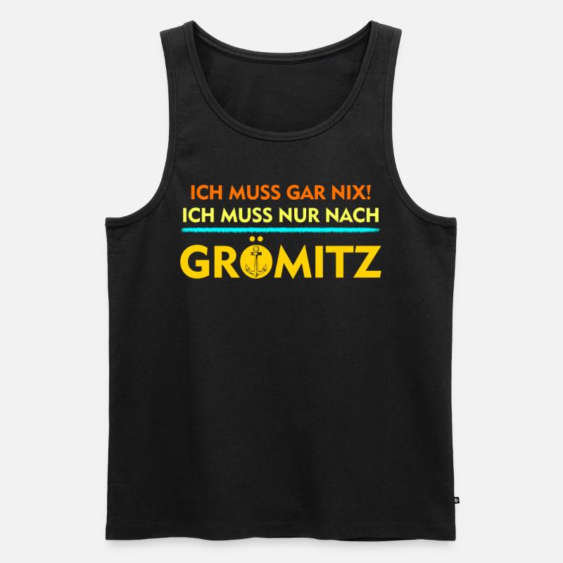 Grömitz Urlauber - Männer Premium Bio Tank Top - Schwarz