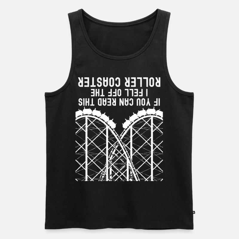 Achterbahn Witz Achterbahnfahrer - Männer Premium Bio Tank Top - Schwarz