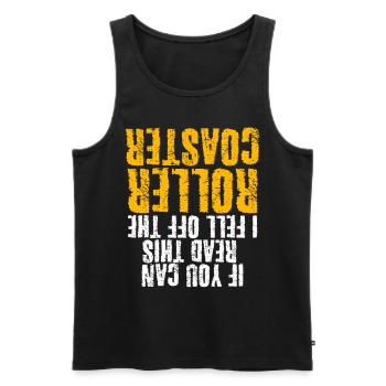 Roller coaster saying roller coaster rider - Men's Premium Organic Tank Top - black - Front - AI Model Male 178 light (178cm)
