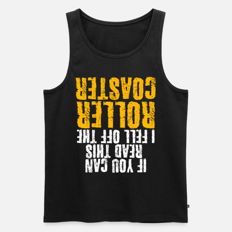 Achterbahn Spruch Achterbahnfahrer - Männer Premium Bio Tank Top - Schwarz