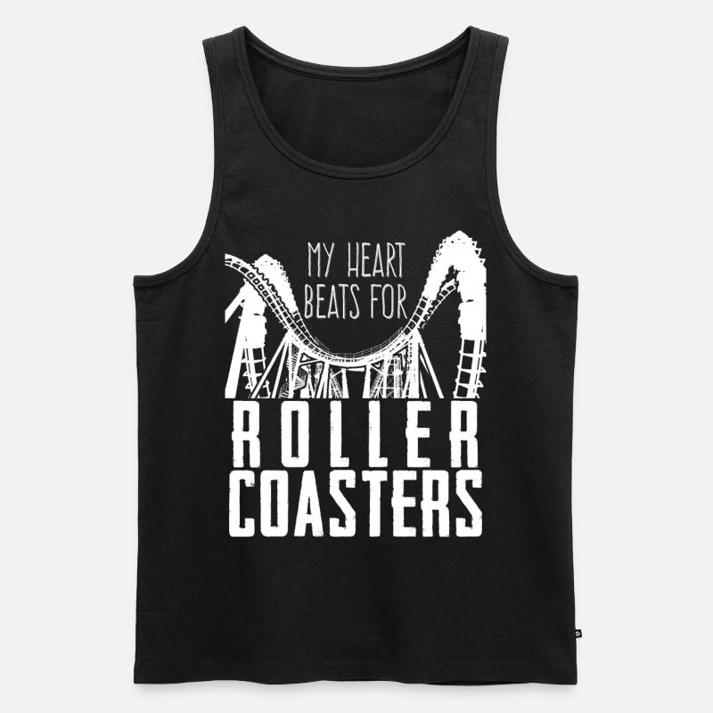 Achterbahnfahrer Achterbahn - Männer Premium Bio Tank Top - Schwarz