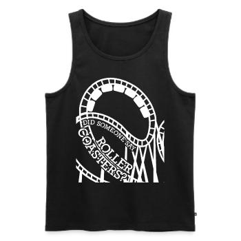 Roller coaster rider saying roller coaster - Men's Premium Organic Tank Top - black - Front - AI Model Male 178 light (178cm)