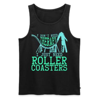 Roller coaster rider joke roller coaster - Men's Premium Organic Tank Top - black - Front - AI Model Male 178 light (178cm)