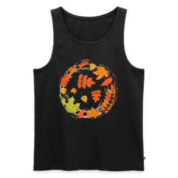 Bunte Laubblätter Wald Laub Geschenk Herbst - Männer Premium Bio Tank Top - Schwarz - Vorne - AI Model Male 178 light (178cm)