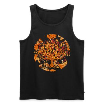 Farbenfrohes Laub Natur Baum Geschenk Herbst - Männer Premium Bio Tank Top - Schwarz - Vorne - AI Model Male 178 light (178cm)