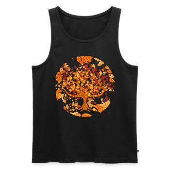 Natur Laub Wald Bunte Laubblätter Geschenk Herbst - Männer Premium Bio Tank Top - Schwarz - Vorne - AI Model Male 178 light (178cm)