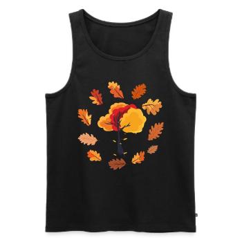 Natur Laubblätter Laub Baum Geschenk Herbst - Männer Premium Bio Tank Top - Schwarz - Vorne - AI Model Male 178 light (178cm)
