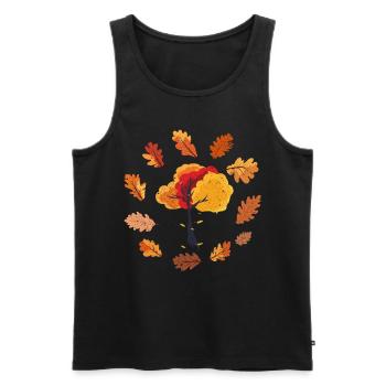 Feuillage coloré Arbre feuillus feuilles caduques cadeau automne - Débardeur bio Premium Homme - noir - Devant - AI Model Male 178 light (178cm)