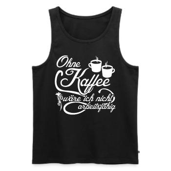 Morgenmuffel Kaffeetrinker Kaffee - Männer Premium Bio Tank Top - Schwarz - Vorne - AI Model Male 178 light (178cm)