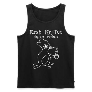 Morgenmuffel Kaffee Vogel Kaffeetrinker - Männer Premium Bio Tank Top - Schwarz - Vorne - Michal (187cm)
