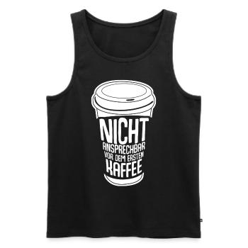 Kaffee Kaffeebecher Kaffeetrinker - Männer Premium Bio Tank Top - Schwarz - Vorne - AI Model Male 178 light (178cm)
