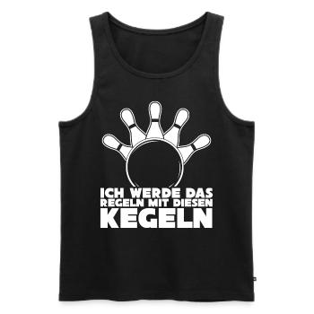 Kegeln Kegelbahn Kegler Kegelverein - Männer Premium Bio Tank Top - Schwarz - Vorne - Michal (187cm)