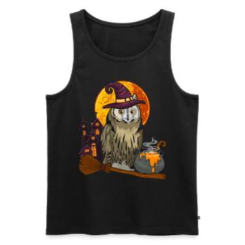 Witches Forest Animal Gift Creepy Halloween Owl - Men's Premium Organic Tank Top - black - Front - AI Model Male 178 light (178cm)