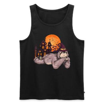 Witches Hat Full Moon Gift Halloween Sloth - Men's Premium Organic Tank Top - black - Front - Michal (187cm)