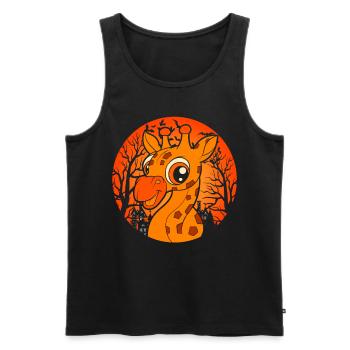 Full Moon Africa Animal Gift Halloween Girafe - Débardeur bio Premium Homme - noir - Devant - Michal (187cm)
