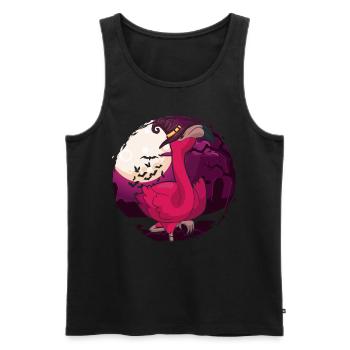 Bird Witch Animal Halloween Gift Pink Flamingo - Men's Premium Organic Tank Top - black - Front - AI Model Male 178 light (178cm)