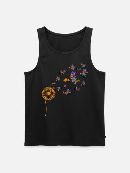 Dandelion Witch Gift Creepy Halloween - Men's Premium Organic Tank Top - black
