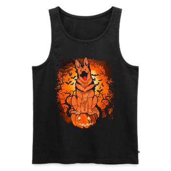 Chiens chauves-souris Halloween Berger allemand - Débardeur bio Premium Homme - noir - Devant - Michal (187cm)