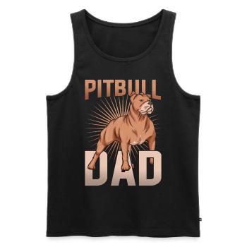 Chiens Papa Propriétaires de chiens Cadeau de fête des pères Pitbull - Débardeur bio Premium Homme - noir - Devant - Michal (187cm)