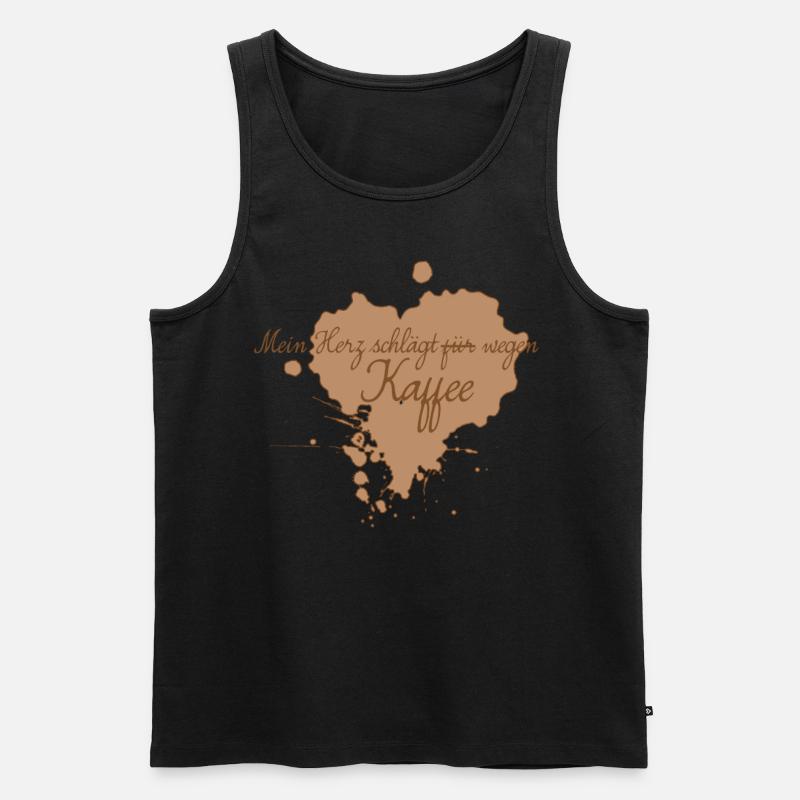 Kaffee Spruch Kaffeebecher Kaffeetrinker - Männer Premium Bio Tank Top - Schwarz