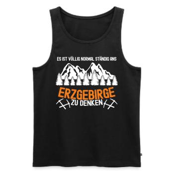 Erzgebirge Berge Wandern Erzgebirger - Männer Premium Bio Tank Top - Schwarz - Vorne - Michal (187cm)