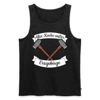 Erzgebirge Sachsen Erzgebirger - Männer Premium Bio Tank Top - Schwarz - Vorne - Michal (187cm)