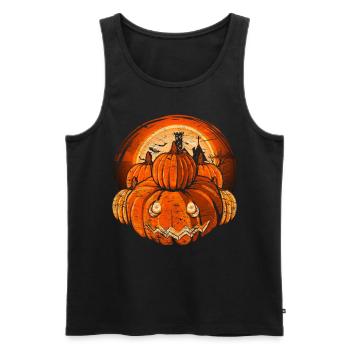 Full Moon Bat Halloween Gift Pumpkin - Men's Premium Organic Tank Top - black - Front - Michal (187cm)
