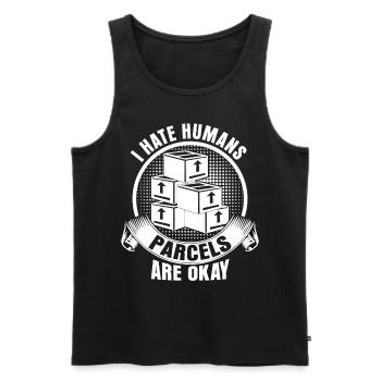 Paketzusteller Pakete Paketbote - Männer Premium Bio Tank Top - Schwarz - Vorne - AI Model Male 178 light (178cm)