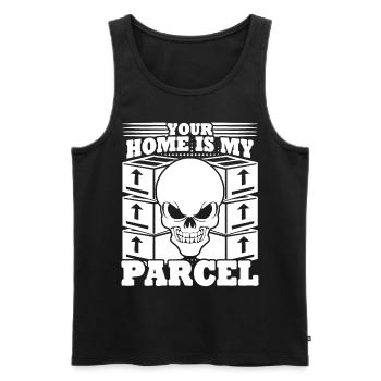 Parcel deliverer Skull parcel carrier - Men's Premium Organic Tank Top - black - Front - AI Model Male 178 light (178cm)