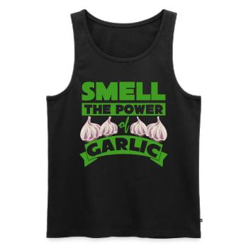 The Smell of Garlic - Männer Premium Bio Tank Top - Schwarz - Vorne - AI Model Male 178 light (178cm)