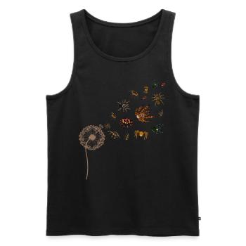Arachnide Tarentule Cadeau Pissenlit Araignée - Débardeur bio Premium Homme - noir - Devant - AI Model Male 178 light (178cm)