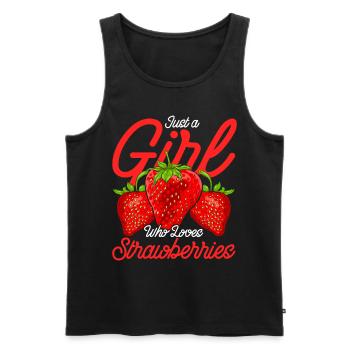 Rote Beere Obst Frucht Mädchen Geschenk Erdbeere - Männer Premium Bio Tank Top - Schwarz - Vorne - AI Model Male 178 light (178cm)