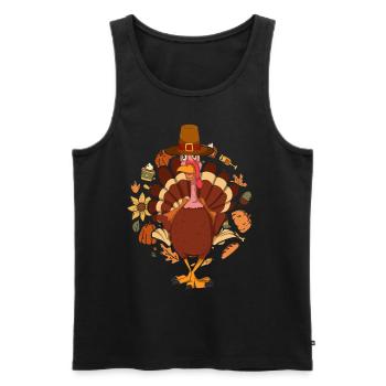 Bird Lover Autumn Bird Gift Turkey - Men's Premium Organic Tank Top - black - Front - Michal (187cm)