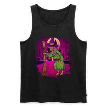 Witches Broom Full Moon Halloween Gift Witch - Men's Premium Organic Tank Top - black - Front - Michal (187cm)