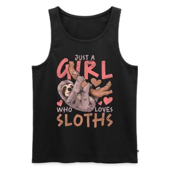 Just a girl who loves sloths Zoo Sloth - Men's Premium Organic Tank Top - black - Front - Michal (187cm)