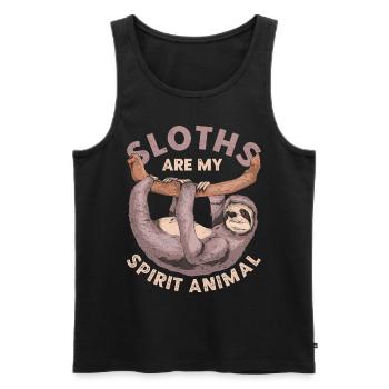 Sloths are my spiritual animal Sloth - Men's Premium Organic Tank Top - black - Front - Michal (187cm)