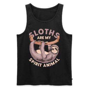 Zoo Animal Funny Gift Tropical Sloth - Men's Premium Organic Tank Top - black - Front - Michal (187cm)