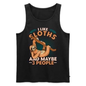 Animal lover Exotic animal Funny sloth - Men's Premium Organic Tank Top - black - Front - AI Model Male 178 light (178cm)