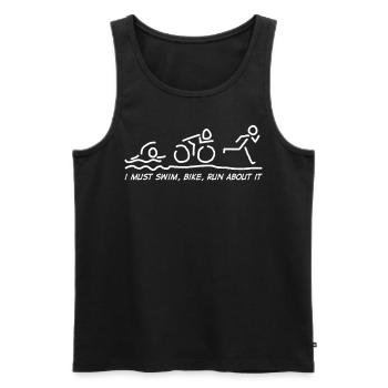 Triathletes Triathlete Triathlon - Men's Premium Organic Tank Top - black - Front - AI Model Male 178 light (178cm)