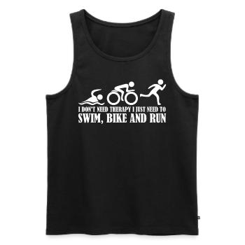 Triathlètes de triathlon Triathlète drôle - Débardeur bio Premium Homme - noir - Devant - AI Model Male 178 light (178cm)