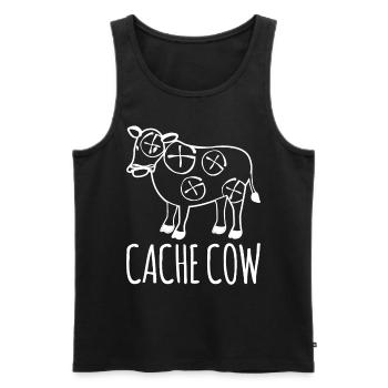 Geocacher Cache Cow Schatzsuche Geocache - Männer Premium Bio Tank Top - Schwarz - Vorne - AI Model Male 178 light (178cm)