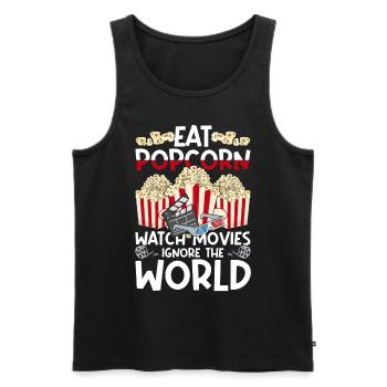 Kino Snack Kinofilm Geschenk Lustiges Popcorn - Männer Premium Bio Tank Top - Schwarz - Vorne - AI Model Male 178 light (178cm)