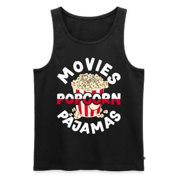 Cinéma Snack Films Pyjama Cadeau Popcorn drôle - Débardeur bio Premium Homme - noir - Devant - Michal (187cm)