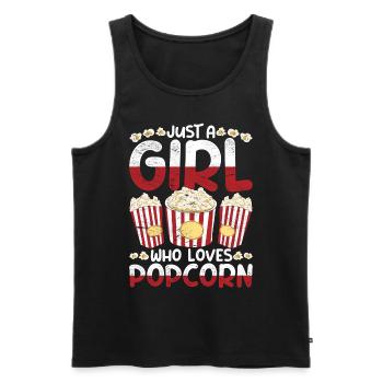 Juste une fille qui aime le pop-corn Snack Popcorn - Débardeur bio Premium Homme - noir - Devant - Michal (187cm)
